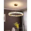 Lámpara colgante de cristal LED moderna Candelabro redondo romántico